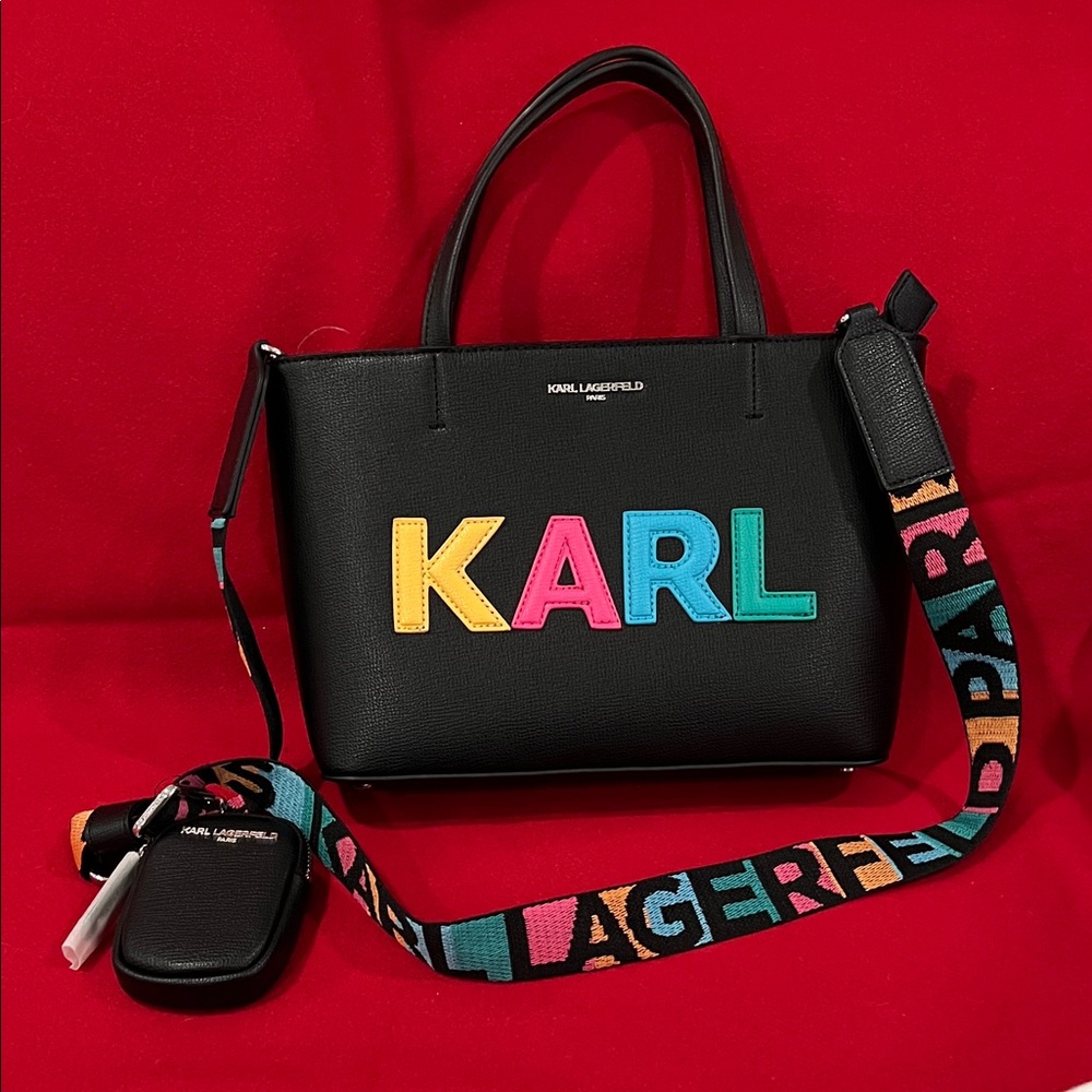 Karl Lagerfeld Paris Maybelle Tote with block letters